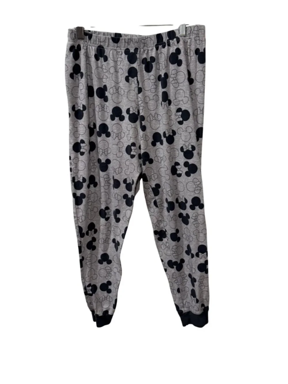 Disney Mickey Mouse Grey Pajama Set For women With Black Pattern Print - Size M - Picture 4 of 5